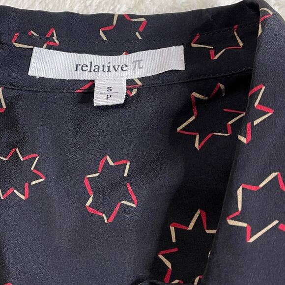 Relative Pi Margarita Star 100% Silk Blouse small - Picture 10 of 11
